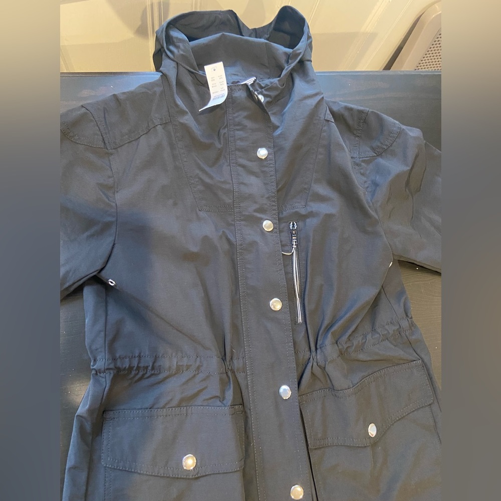 J. Crew Rain Coat Black XXSP NWT